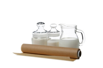 PNG,Baking paper with milk, isolated on white background