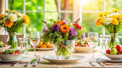 Elegant Floral Centerpiece on Dining Table