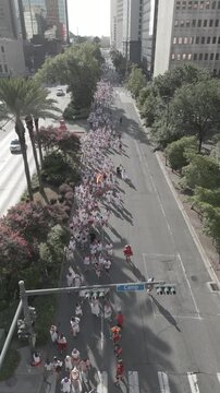Running of the Bulls Festival in New Orleans &ndash; Aerial Editorial Footage