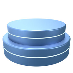 Platform blue and white with transparent background png 3d illustration rendering