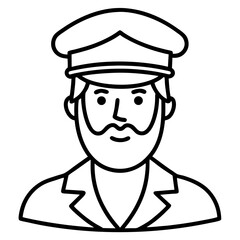 captain line art vector 
