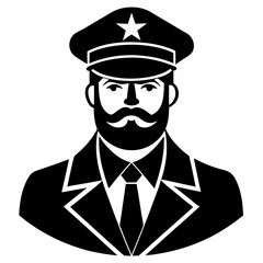 captain silhouette vector illustrator 