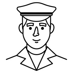 captain line art vector 