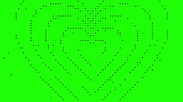 heart pattern halftone dots flickering abstract background animation