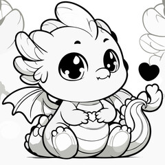 Cute baby dragon coloring page