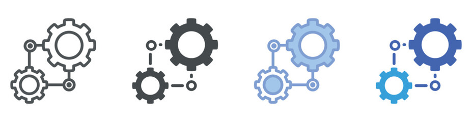 Workflow icon set multiple style collection