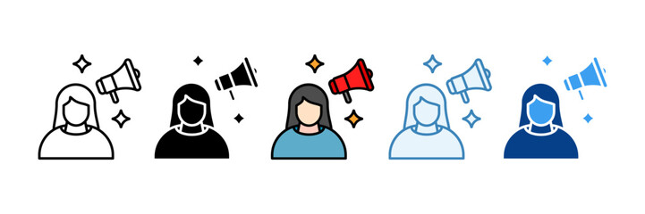 Influencer Marketing  Icon Set Multiple Style Collection