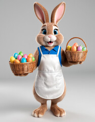 Cartoon Humanoid Rabbit in Various Poses and Outfits &ndash; Studio Background