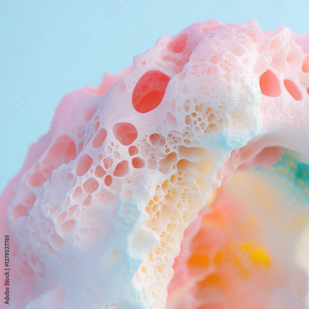 Fototapete ethereal biomimetic translucent cellular microstructure exploring organic complexity in soft pastel 