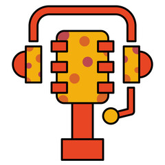 Podcast filled outline icon style