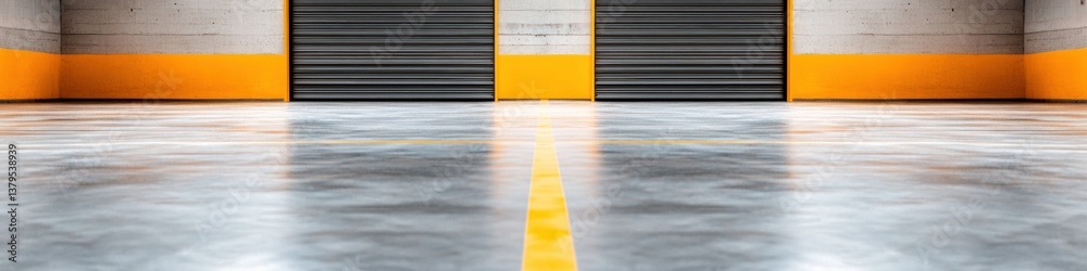 Poster urban industrial minimalism spring warehouse optimization with high-visibility safety zoning for log