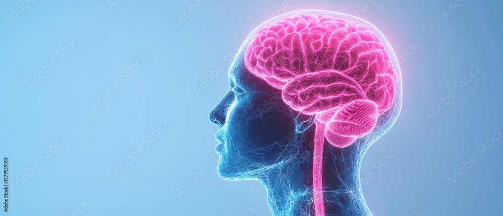 Aufkleber Neurotech Visualization AI-Enhanced Brain Mapping Revealing Cognitive Pathways in Luminescent Biomedical for Precision Healthcare Innovation