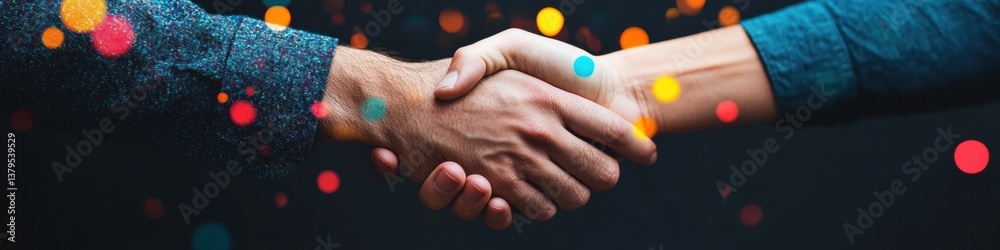 Leinwandbilder holy tuesday digital connection innovative business partnership visualized through luminous urban ha