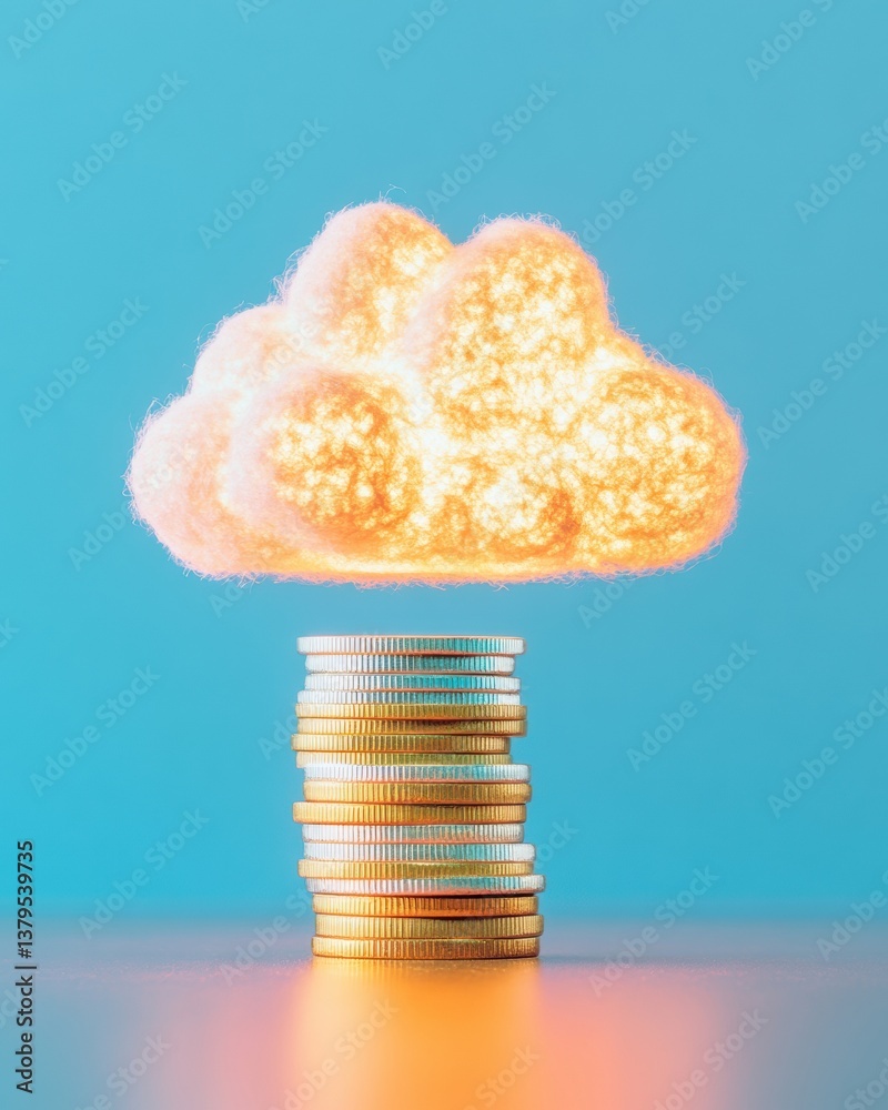 Aufkleber luminous cloud financial insights next-gen digital expense tracking with vibrant visualization - tra