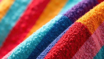 Striped fabric swatch close-up showing texture, abstract, craft, repeating