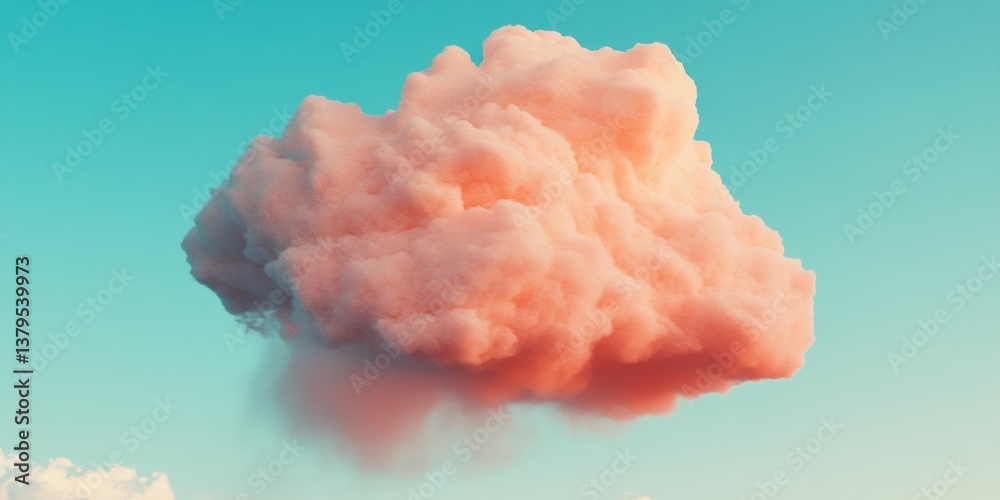 Poster Dreamy Pastel Climate Tech Soft AI- Cloud Visualization Inspiring Atmospheric Data Modeling and Environmental Insights for Next-Gen Innovation