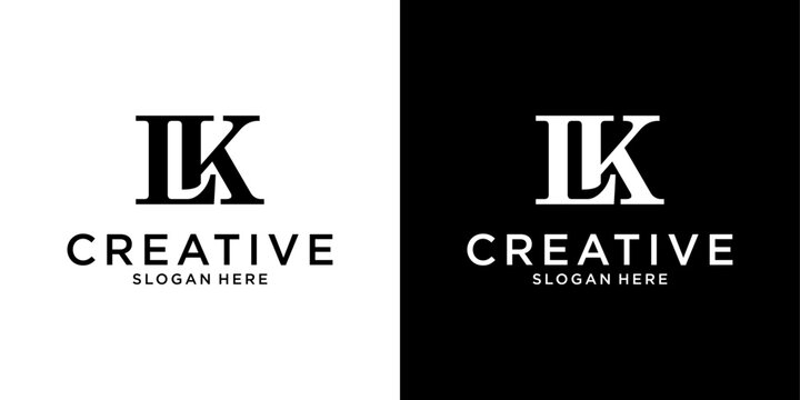 LK or KL initial letter logo vector design