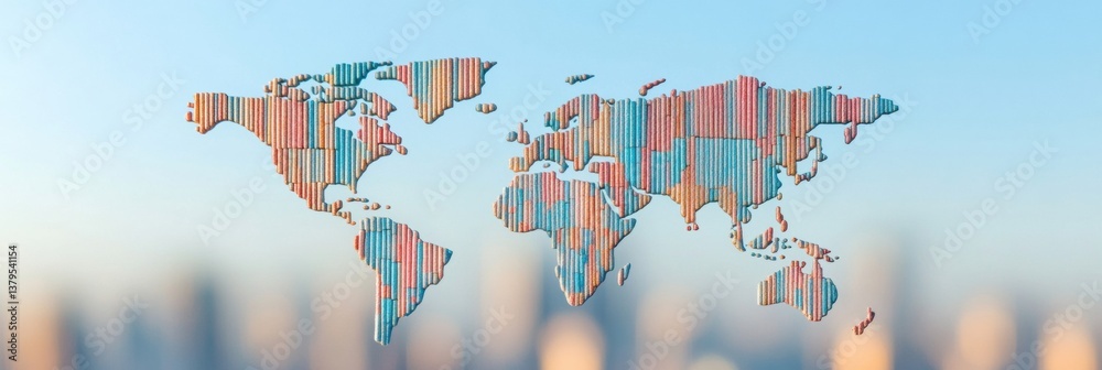 Poster Neuroeconomic Data Visualization Global Market Performance Insights in Holographic Gradient - AI-Powered Analytics for International Business Strategy