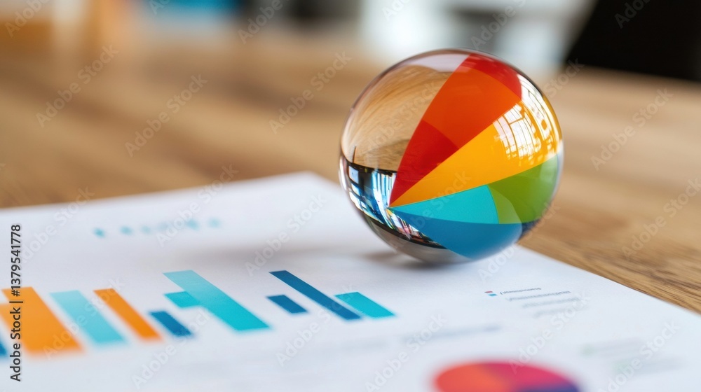 Poster Vibrant Global Analytics Prismatic Crystal Globe Visualizing Multicultural Business Intelligence and Transparent Market Insights for Future-Forward Strategy