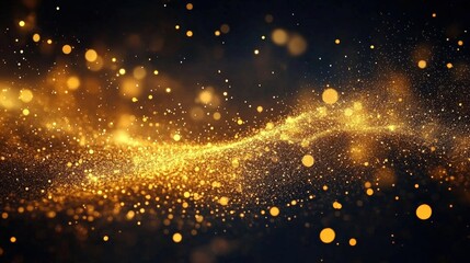 Obraz premium Golden Particles Abstract Background