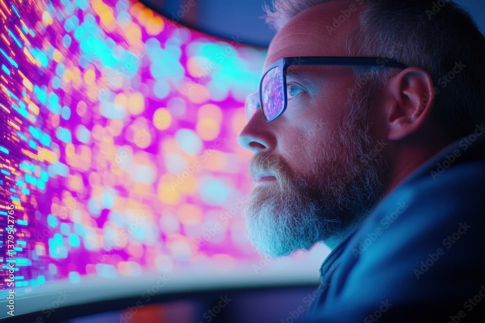 Poster Neurotech Visionary Immersive AI Data Visualization Explores Quantum Computing Frontiers - Next-Gen Professional Decoding Transformative Digital Landscapes