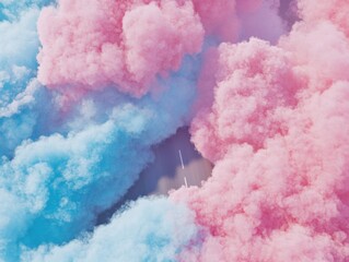 Fototapeta premium Ethereal Color Cloud Explosion Immersive Digital Art Experience Showcasing Pastel Dreamscape for Creative Branding and Sensory Marketing Trends