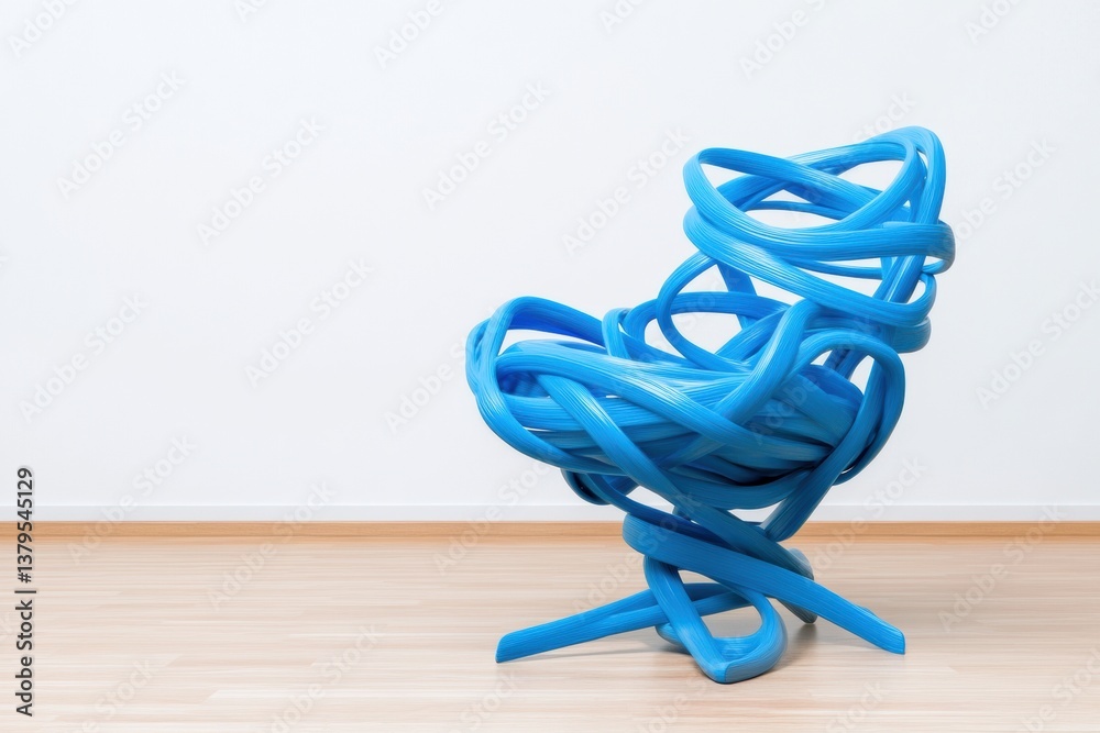 Aufkleber fluid ergonomics surreal blue productivity chair - transformative wfh design exploring biomimetic in