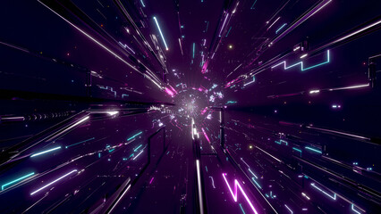 VJ トンネル ワープ 宇宙 サイバー 光線 紫 [別Verあり]