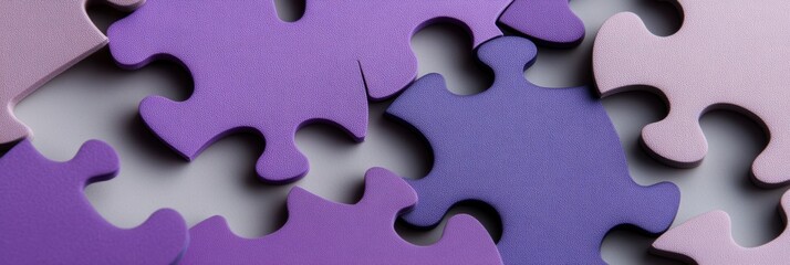 Purple Up Day Collaborative Solutions Minimalist Puzzle Metaphor for Innovative Teamwork, Strategic Problem-Solving and Organizational Synergy in Modern Business Landscapes