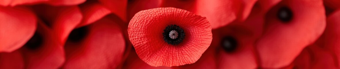 Remembrance Renaissance Textural Red Poppy Memorial Imagery - Honoring Sacrifice Through Immersive Nature-Inspired Symbolic Design