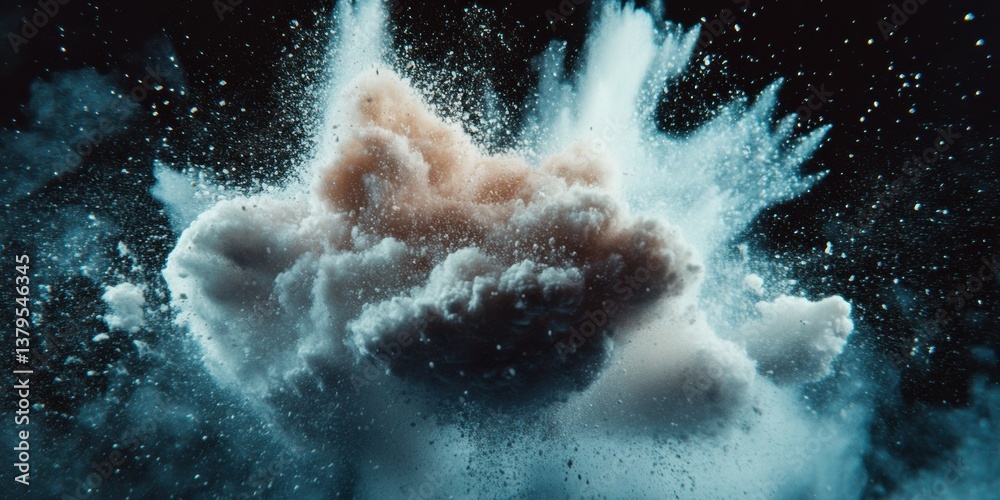 Leinwandbilder kinetic explosion dynamics high-fidelity vfx particle simulation showcasing transformative energy bu