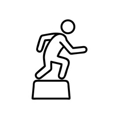 Man jumping onto a plyo box in HIIT workout session