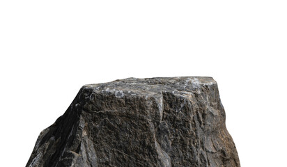 Cliff Rock mountain, Stone isolated on white background, Rock Podium stand well display product advertising on top, Clipping paths