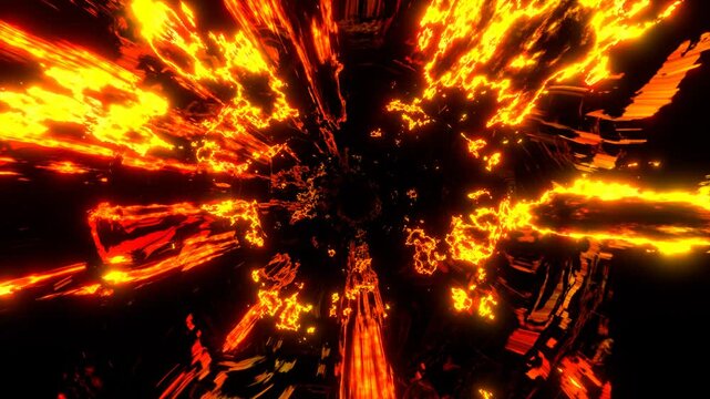 VJ トンネル ワープ 炎 スピード 赤 オレンジ [ループ対応] [別Verあり]
