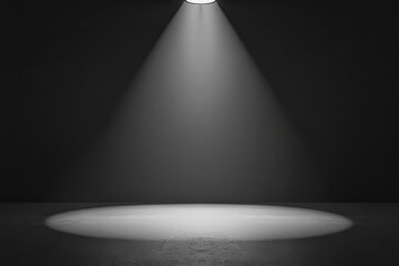 Obraz premium Spotlight Illumination on Empty Stage in Black Background