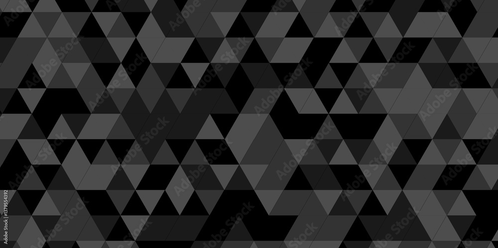 Poster vector black and gray polygon mosaic triangle overlap texture background. black and gray overlapping