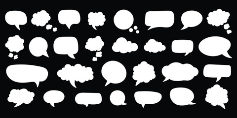 Collection of empty speech bubbles. Comic speech bubble. Retro empty comic bubble. Vector illustration