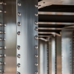 Industrial metal structure with rusted surfaces and bold lines reflecting modern engineering and architectural design