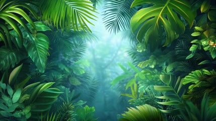 Lush jungle scene filled with abundant green plants and foliage showcasing the rich biodiversity of a tropical ecosystem