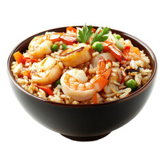 Delicious Seafood Fried Rice on transparent background