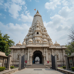 Fototapeta premium India. Rajasthan state. Ranakpur. Chaumukha Temple, also called the Ranakpur Temple dedicated to Lord Adinatha. Entrance gate of the temple