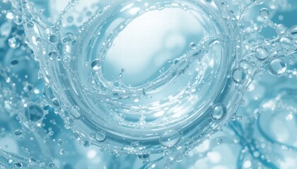 Stunning water bubbles in a blue background creating an inviting and refreshing visual appeal