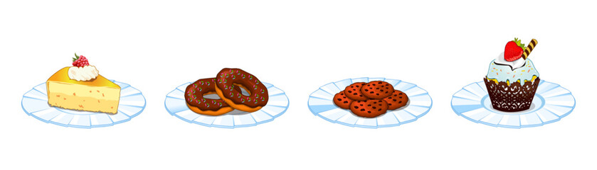 Cookies Donuts Cheesecake Cupcake vector