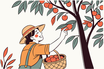 girl with a basket of vegetables