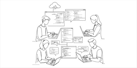 Software development involves collaboration among coding teams to build and refine applications. By working on frontend and backend frameworks, programmers design functional systems while debugging.