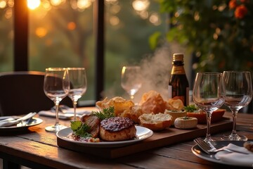 Fototapeta premium Premium Michelin Star Gourmet BBQ Dining