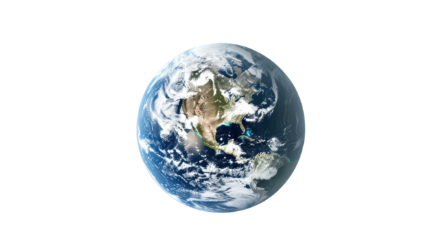 Planet Earth: A captivating view of Earth, showcasing the vibrant blue oceans, swirling clouds, and diverse landmasses in a photorealistic depiction.