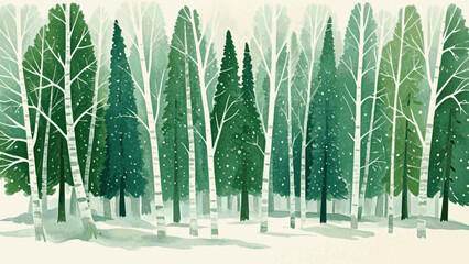 Sunlit forest veil isolated watercolor vector illustration svg © Arun168