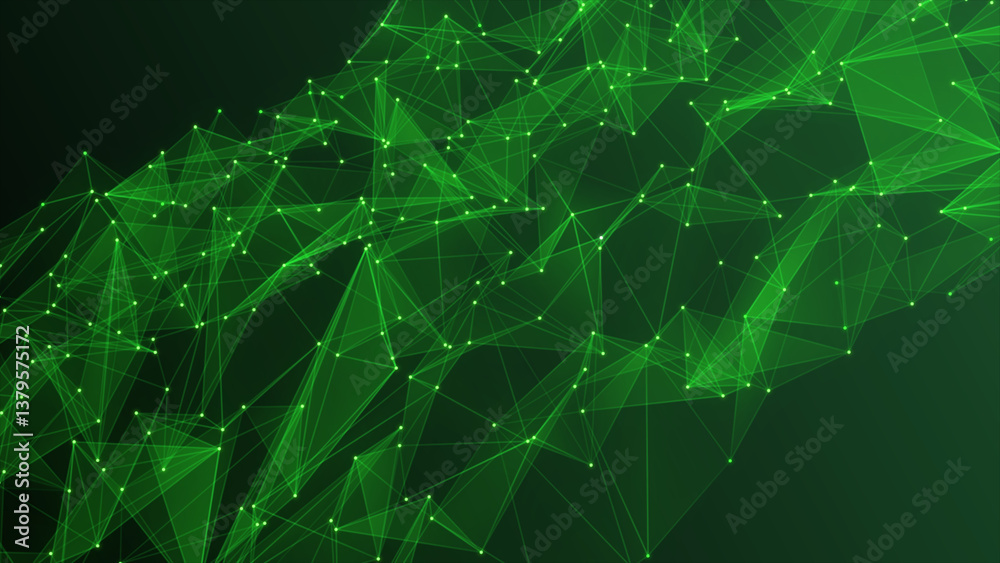 Poster plexus background with moving lines and dots, abstract futuristic network background