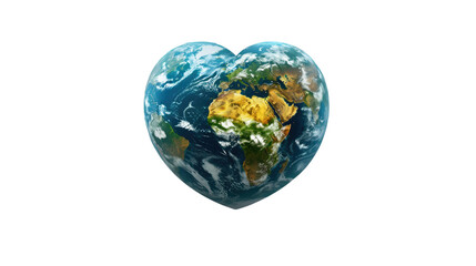 Love for Our Planet: A heart-shaped Earth symbolizes global love and environmental awareness.